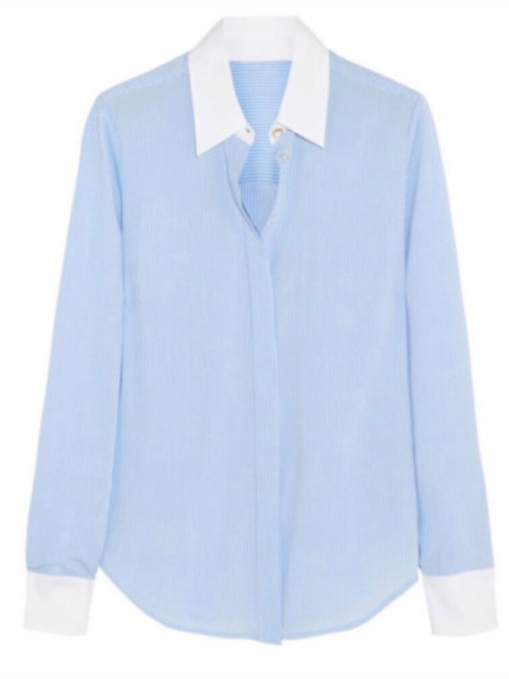 Altuzarra x Target Light Blue Button-Front Shirt with White Collar & Cuffs
